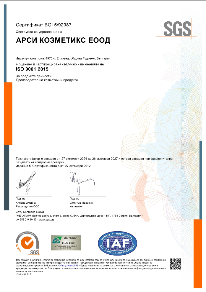 Certifikát ISO 9001